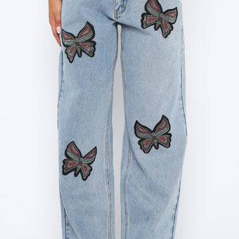 Butterfly Kiss Jeans - White Fox Boutique