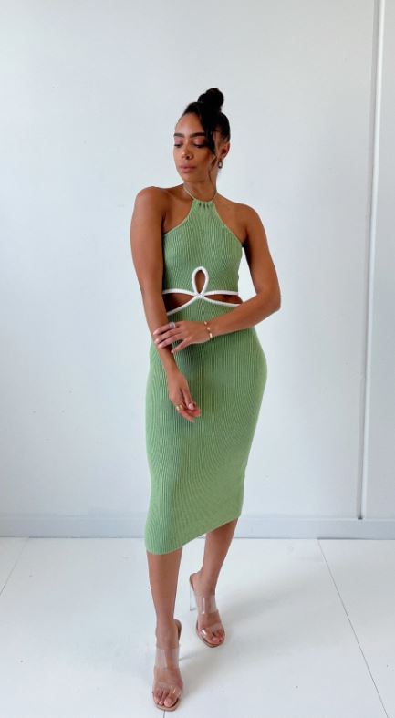 FOR SALE Allura Midi Green - Kameli Boutique