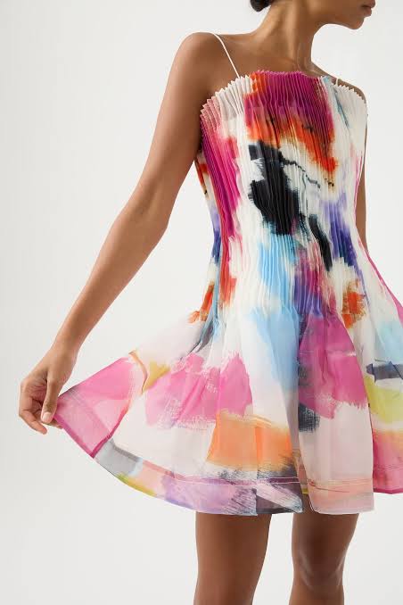 Celestial Pleated Mini Dress - AJE
